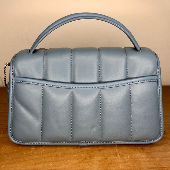 New Coach Turnlock Clutch 20 With Quilting Azure - Picture 3 of 9